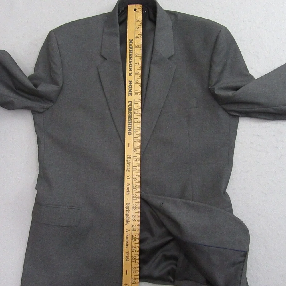 ASOS DESIGN Blazer‎ Mens 44 Grey Two Button Notch Lapel Formal Sport Coat